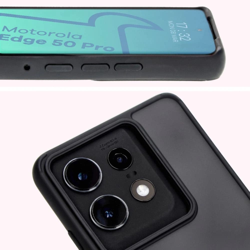 Bizon Case Hybrid Gyűrű Motorola Edge 50 Pro füstös színben, fekete kerettel - 7