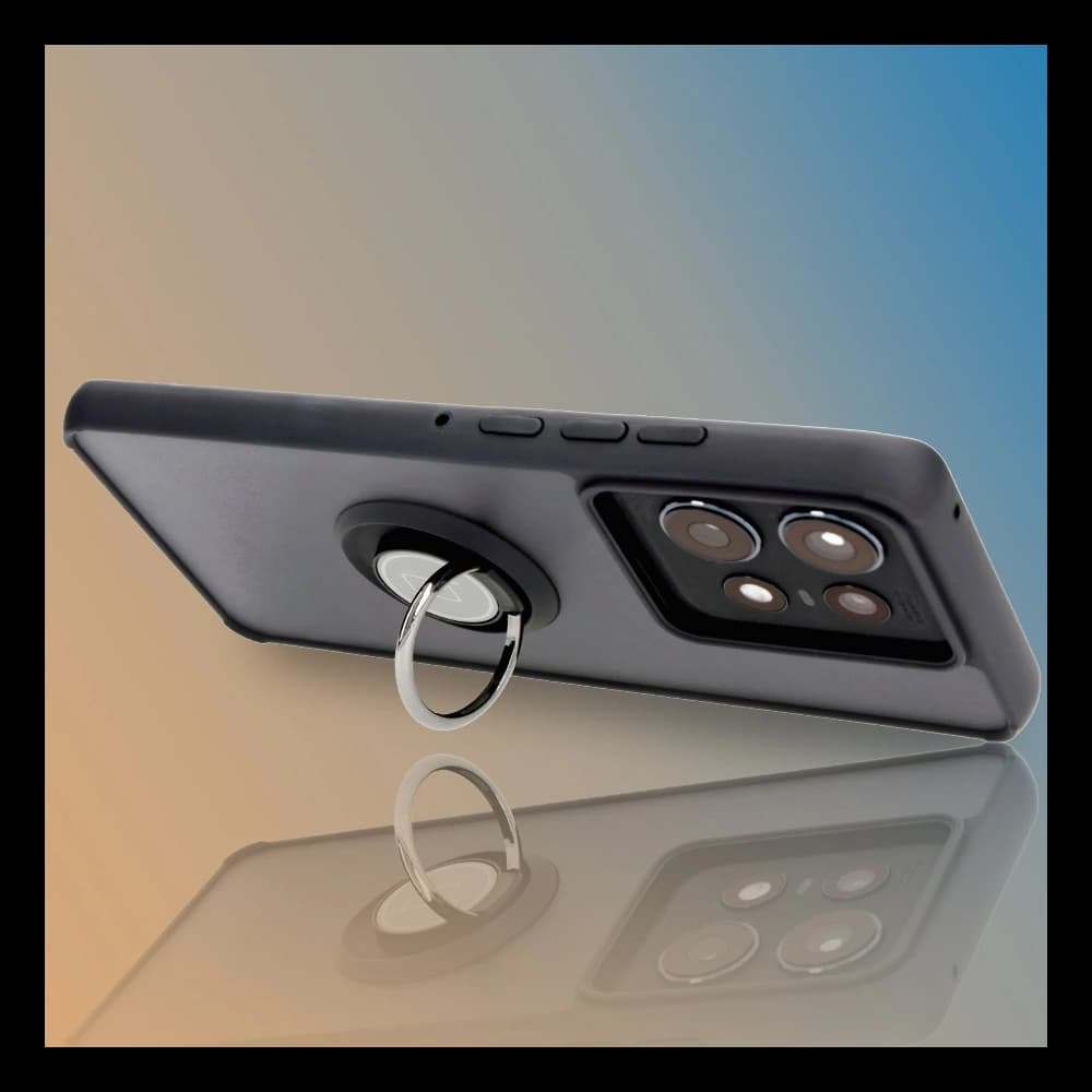 Bizon Case Hybrid Gyűrű Motorola Edge 50 Pro füstös színben, fekete kerettel - 9