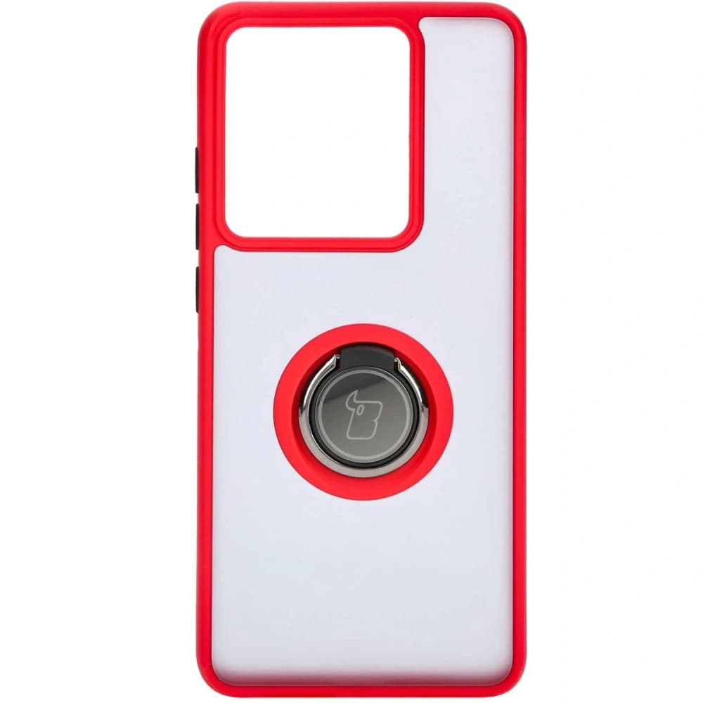 Bizon Case Hybrid Gyűrű Motorola Edge 50 Pro füstös színben, piros kerettel - 2