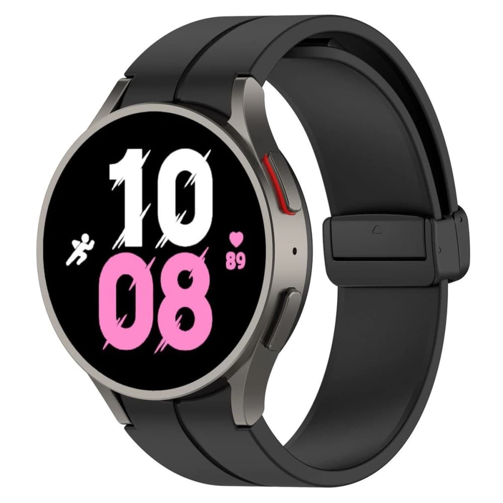 Bizon Strap Watch Silicone Samsung Galaxy Watch FE/7/6/6 Classic/5/5 Pro/4/4 Classic fekete