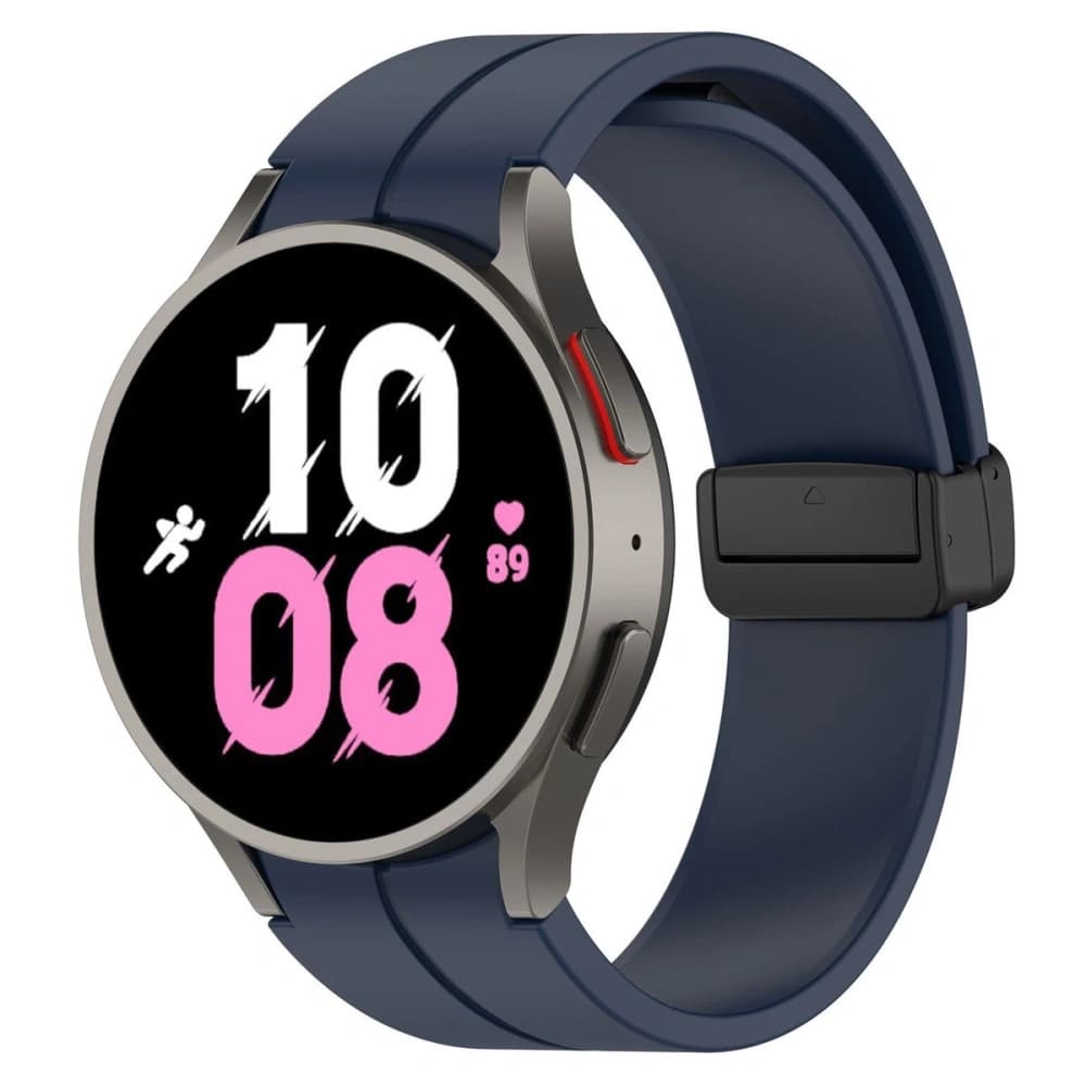 Bizon Strap Watch Silicone Samsung Galaxy Watch FE/7/6/6 Classic/5/5 Pro/4/4 Classic albastru marin