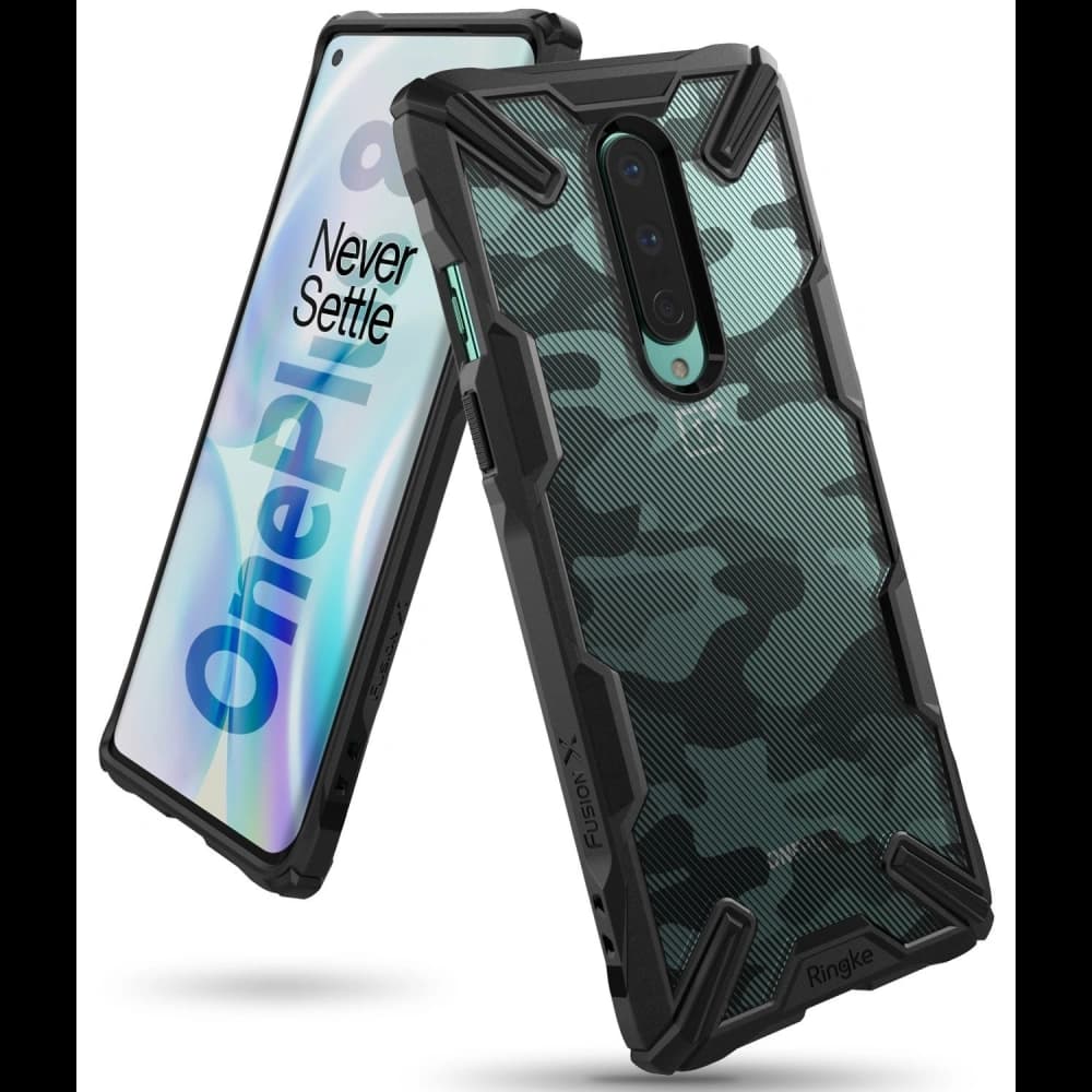Etui Ringke Fusion-X OnePlus 8 Camo (Moro) Negru - 3