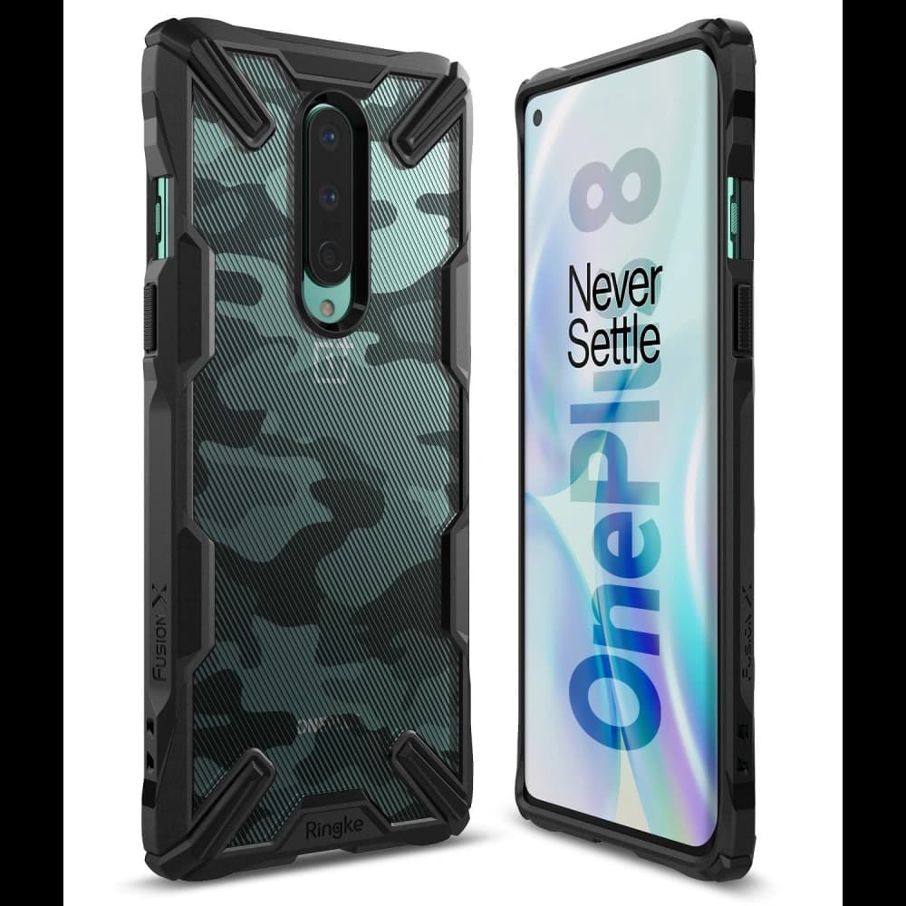 Etui Ringke Fusion-X OnePlus 8 Camo (Moro) Negru
