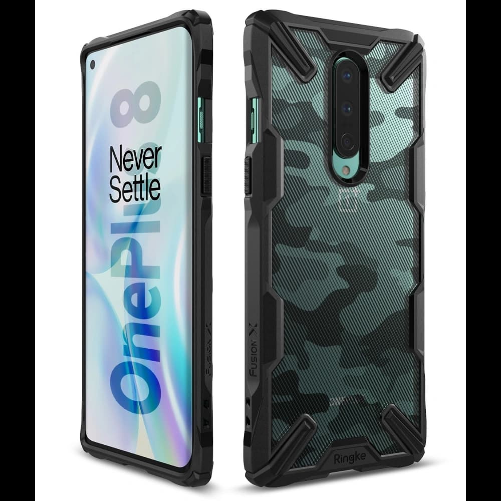 Etui Ringke Fusion-X OnePlus 8 Camo (Moro) Negru - 2