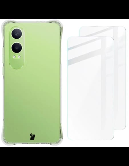 Bizon Case Clear Pack case + 2x screen glass OnePlus Nord CE4 Lite 5G clear