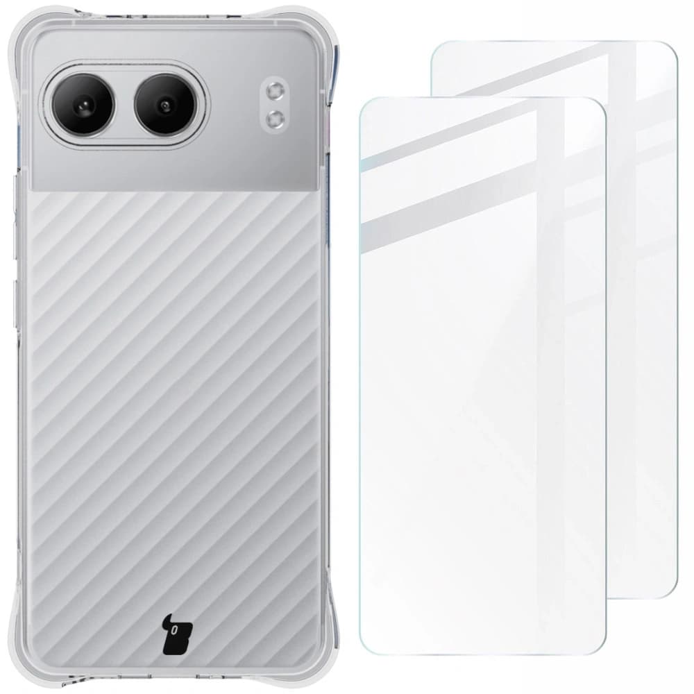 Bizon Case Clear Pack Hülle + 2x Bildschirmglas OnePlus Nord 4 klar