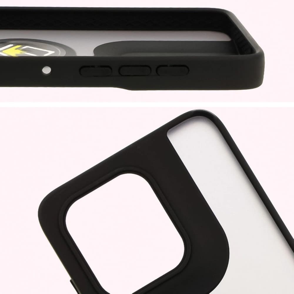 Bizon Case Hybrid Ring Motorola Edge 50 Neo fumuriu cu un cadru negru - 3