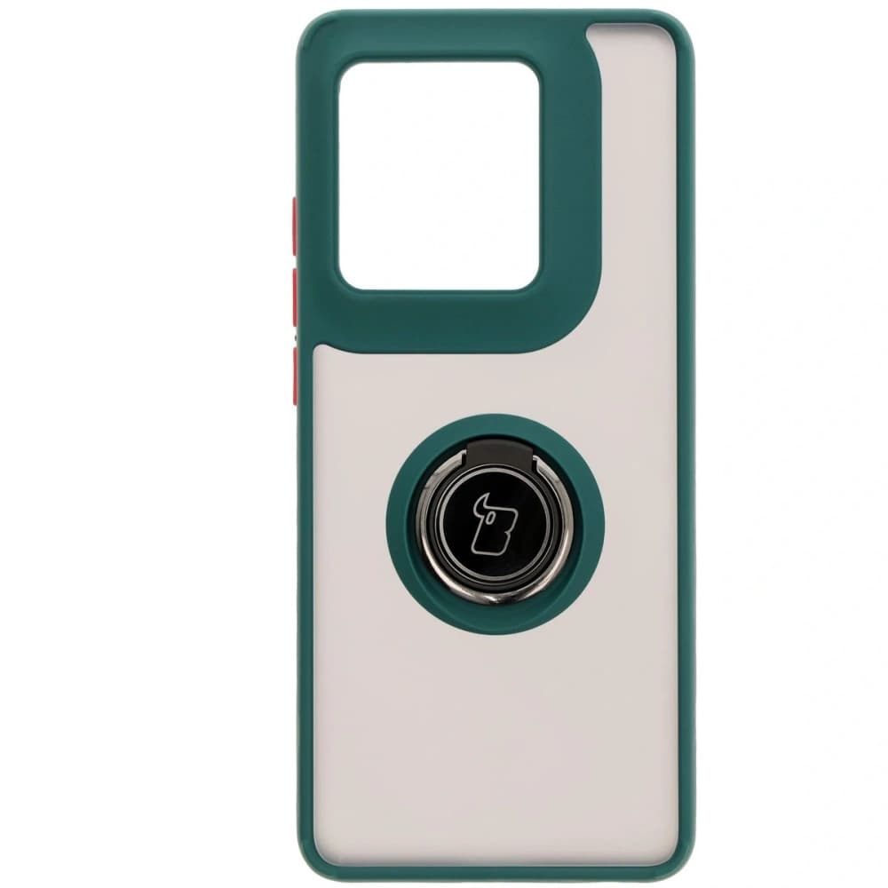 Bizon Case Hybrid Ring Motorola Edge 50 Ultra rauchig mit einem dunkelgrünen Rahmen - 2