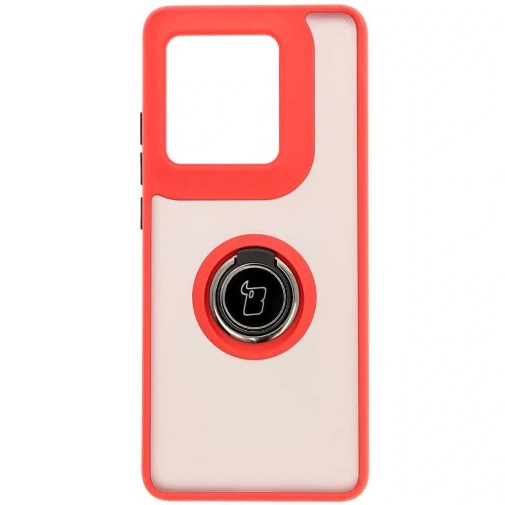 Bizon Case Hybrid Ring Motorola Edge 50 Ultra rauchig mit einem roten Rahmen - 2