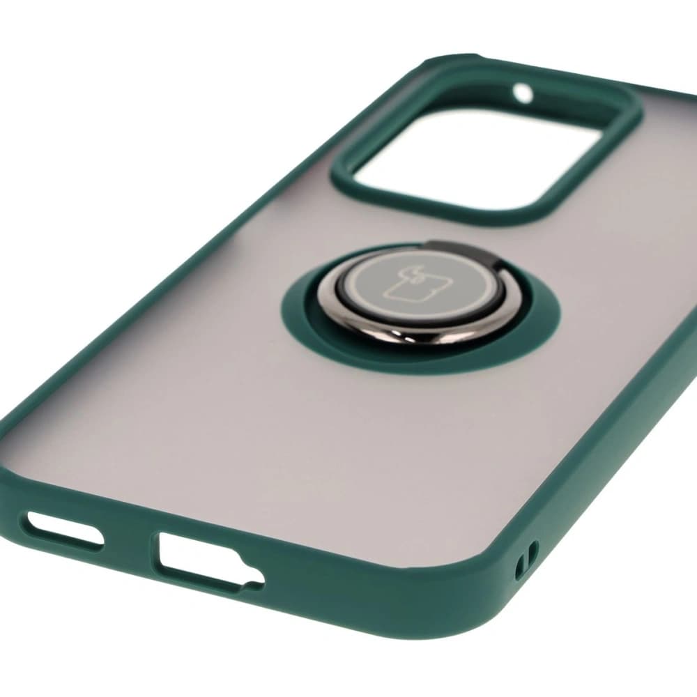 Bizon Case Hybrid Ring Honor 200 Lite smoky with a dark green frame - 5