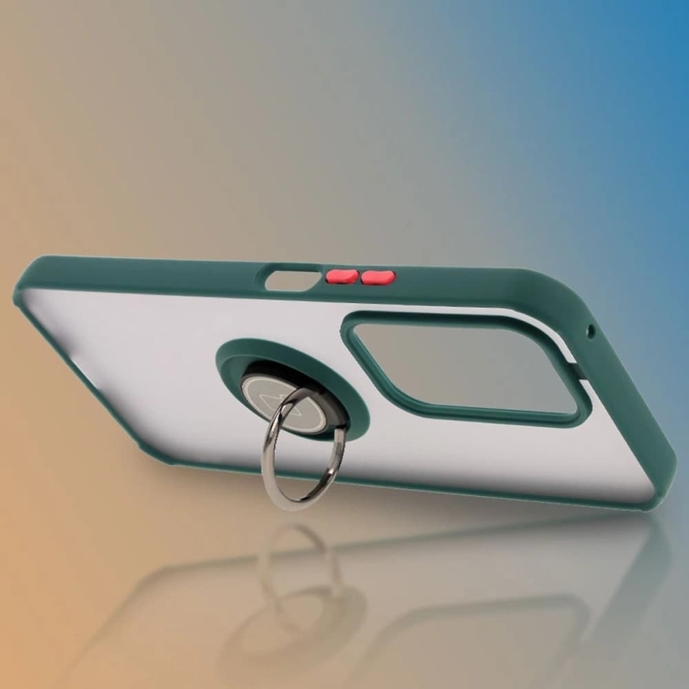 Bizon Case Hybrid Ring Honor 200 Lite smoky with a dark green frame - 6