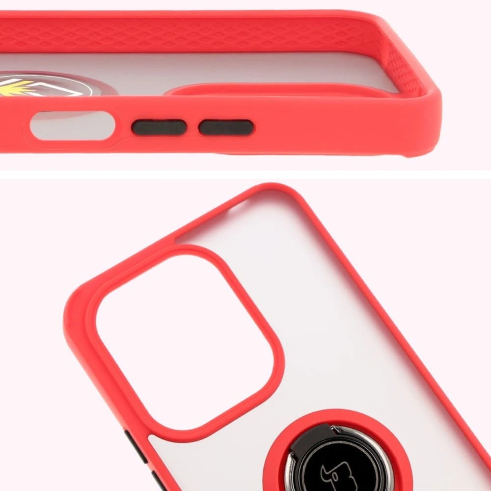 Bizon Case Hybrid Ring Xiaomi Redmi 13 4G füstös piros kerettel - 3