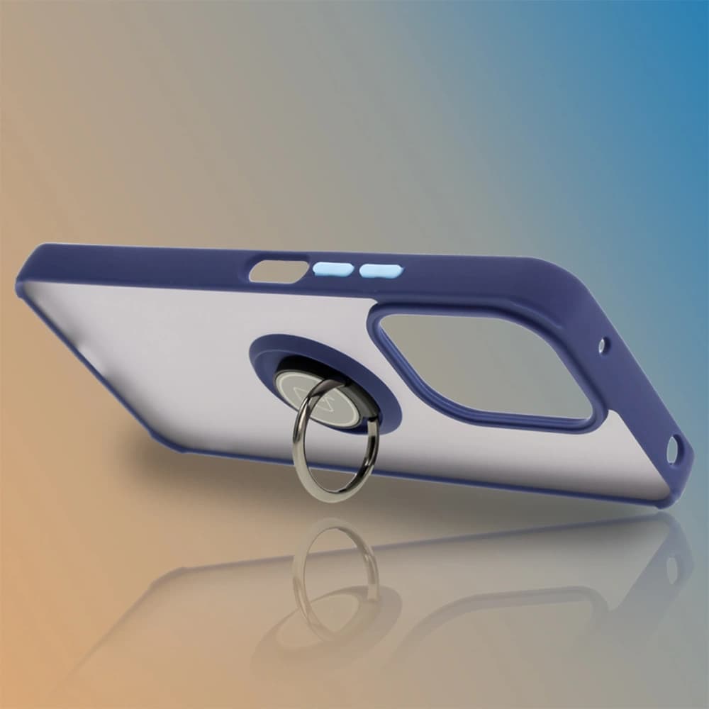 Bizon Case Hybrid Ring Xiaomi Redmi 13 4G füstös színű, tengerészkék kerettel - 6