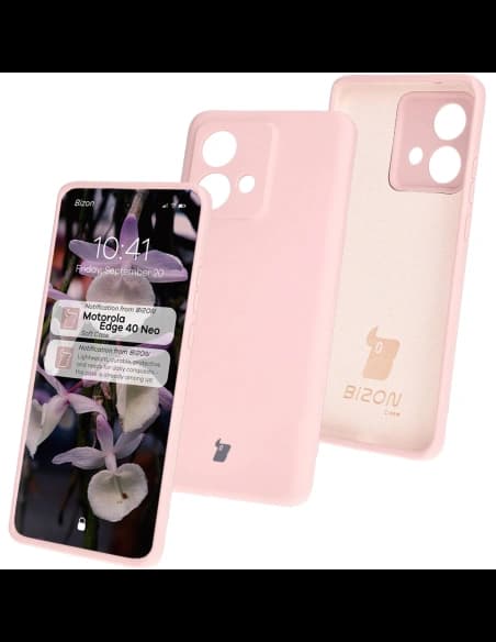 Bizon Soft Case Motorola Edge 40 Neo roz pudră