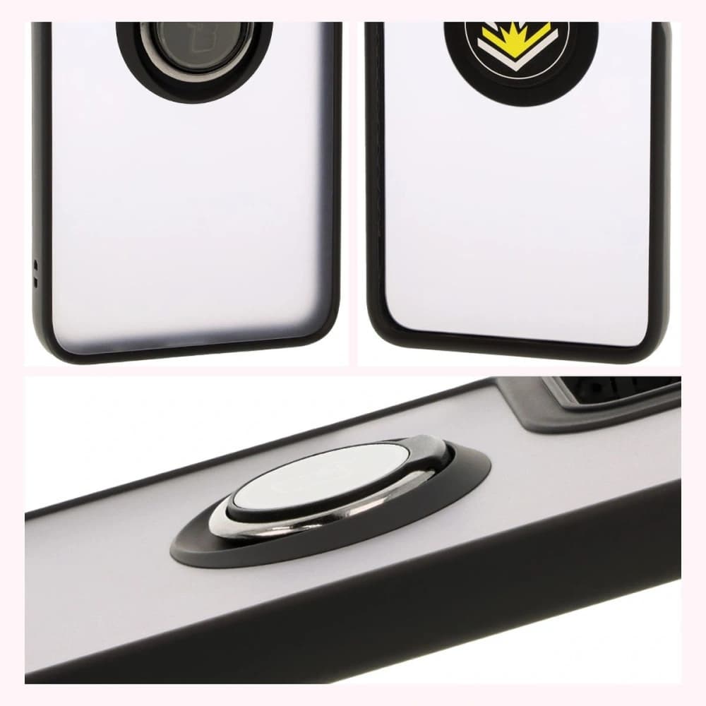 Bizon Case Hybrid Ring Motorola Moto G35 5G fumuriu cu un cadru negru - 4