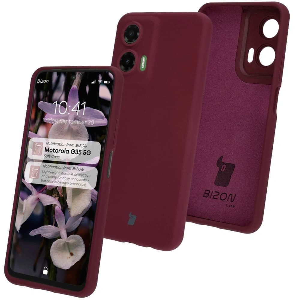 Silikonové pouzdro Bizon Soft Case pro Motorola Moto G35 5G tmavě fialové