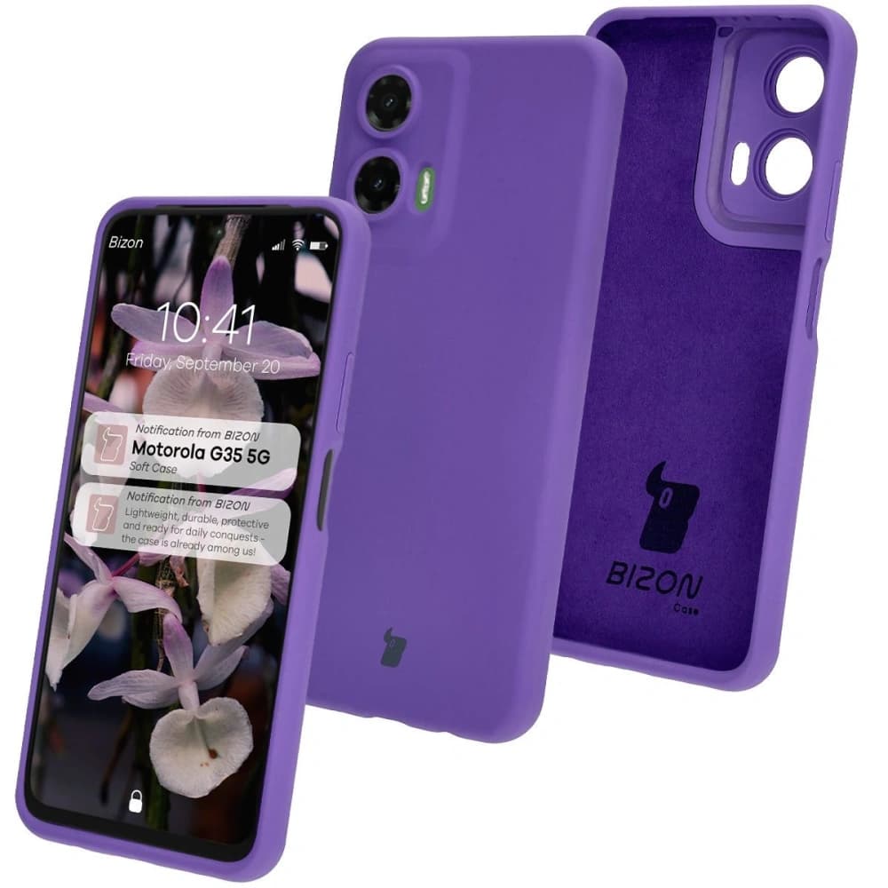 Silikonové pouzdro Bizon Soft Case pro Motorola Moto G35 5G fialové