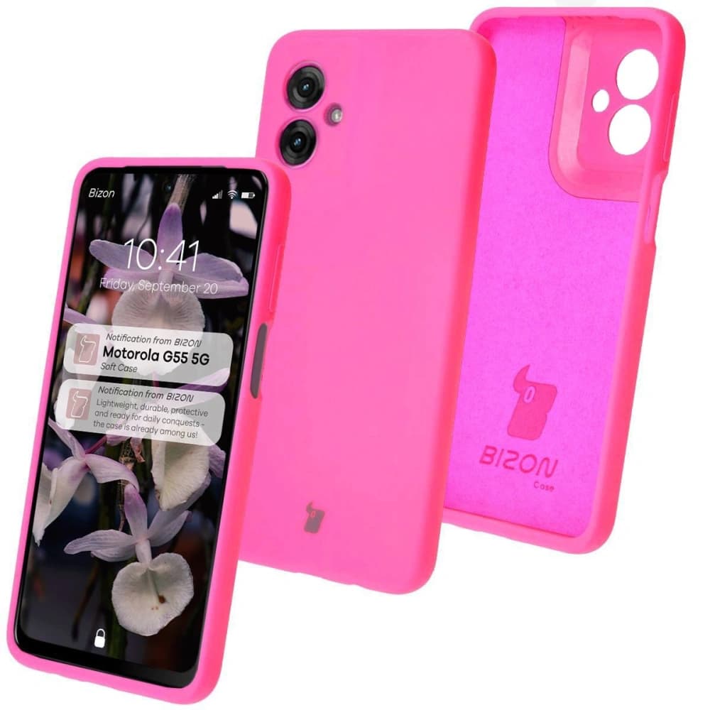 Bizon Soft Case Motorola Moto G55 5G neonpink