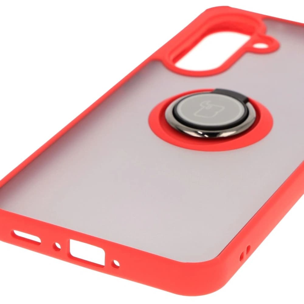 Bizon Case Hybrid Ring Samsung Galaxy A36 5G / A56 5G smoky with a red frame - 5