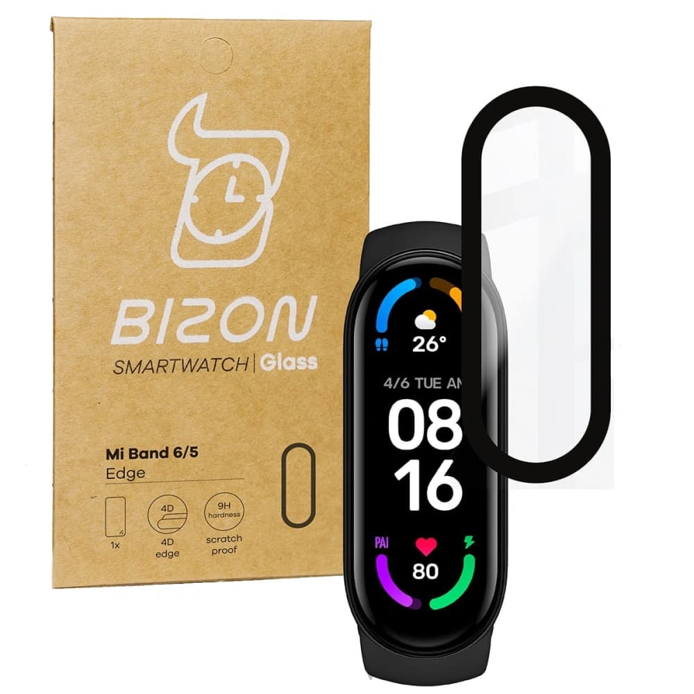 Bizon Glass Edge Xiaomi Mi Band 6 / 5 fekete