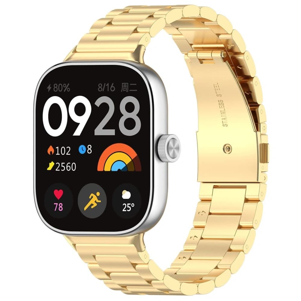 Pásek z nerezové oceli Bizon Strap Watch Aura pro Xiaomi Redmi Watch 4 / Smart Band 8 Pro / 9 Pro zlatý - 2