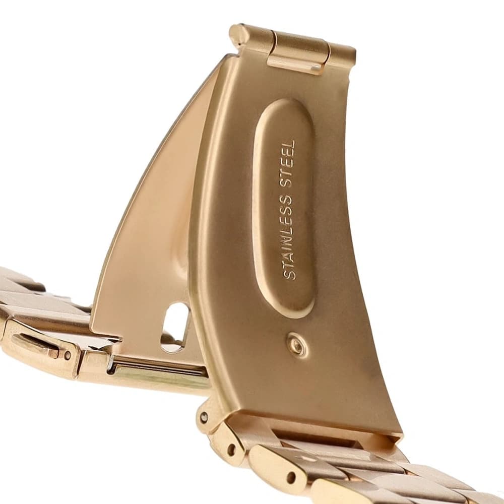 Páskový řemínek z nerezové oceli Bizon Strap Watch Aura pro Xiaomi Redmi Watch 4 / Smart Band 8 Pro / 9 Pro růžovo-zlatý - 4