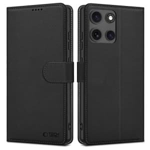 Etui s klopou Tech-Protect Wallet Motorola Moto G15 / G15 Power Matná černá