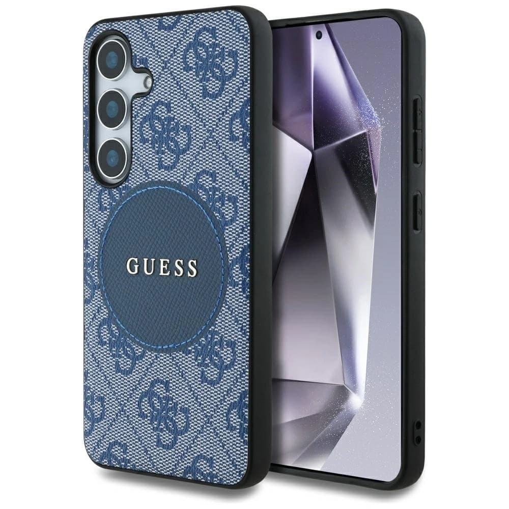 Guess 4G Round Patch Classic Logo MagSafe Samsung Galaxy S25+ Plus albastru