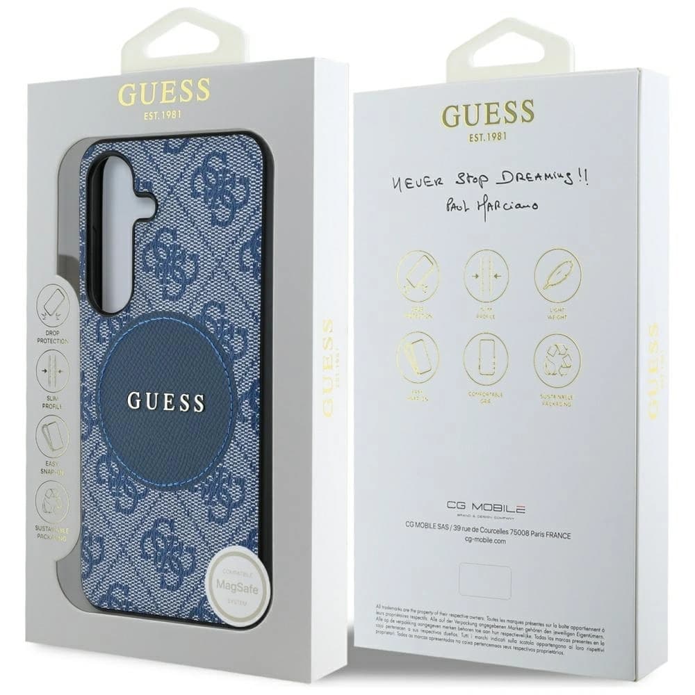 Guess 4G Round Patch Classic Logo MagSafe Samsung Galaxy S25+ Plus albastru - 8