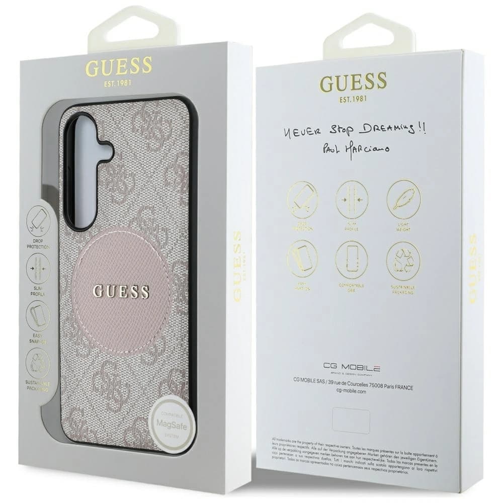 Guess 4G Round Patch Classic Logo MagSafe Samsung Galaxy S25+ Plus roz - 8