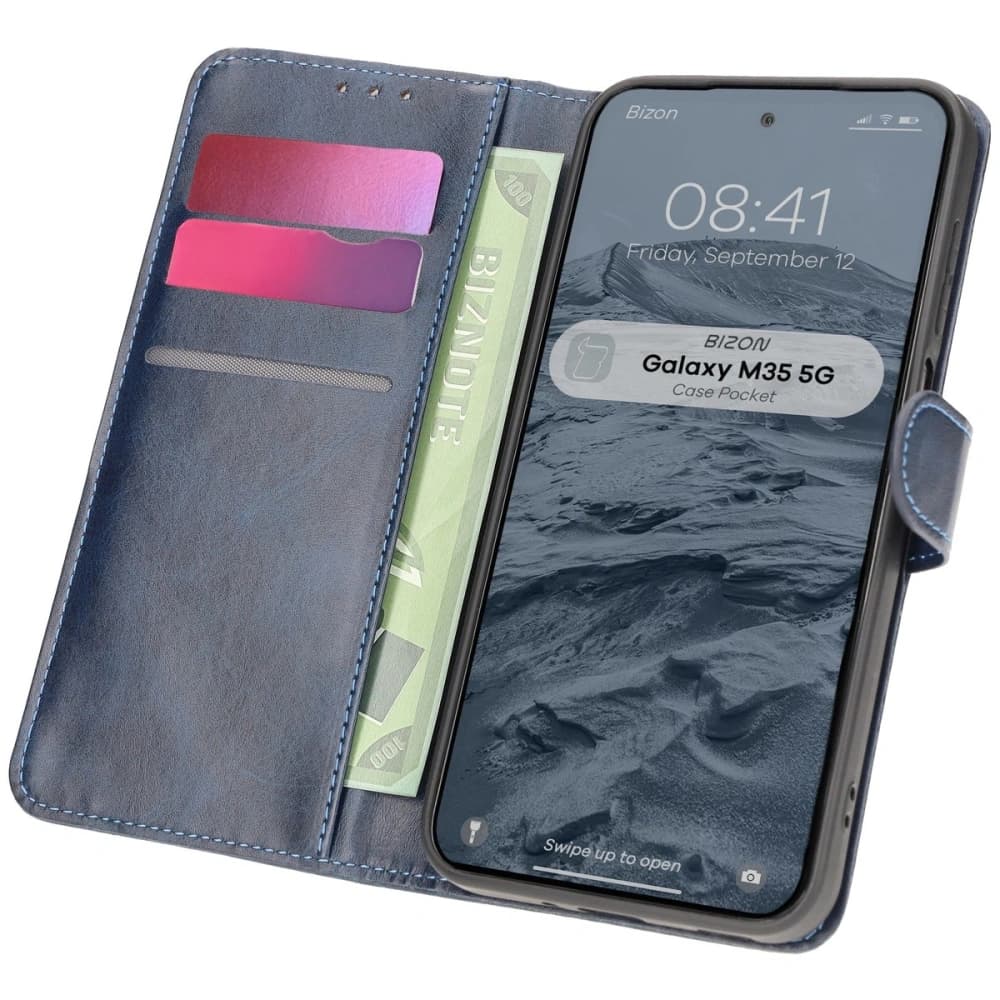 Bizon Case Pocket Samsung Galaxy M35 5G albastru marin