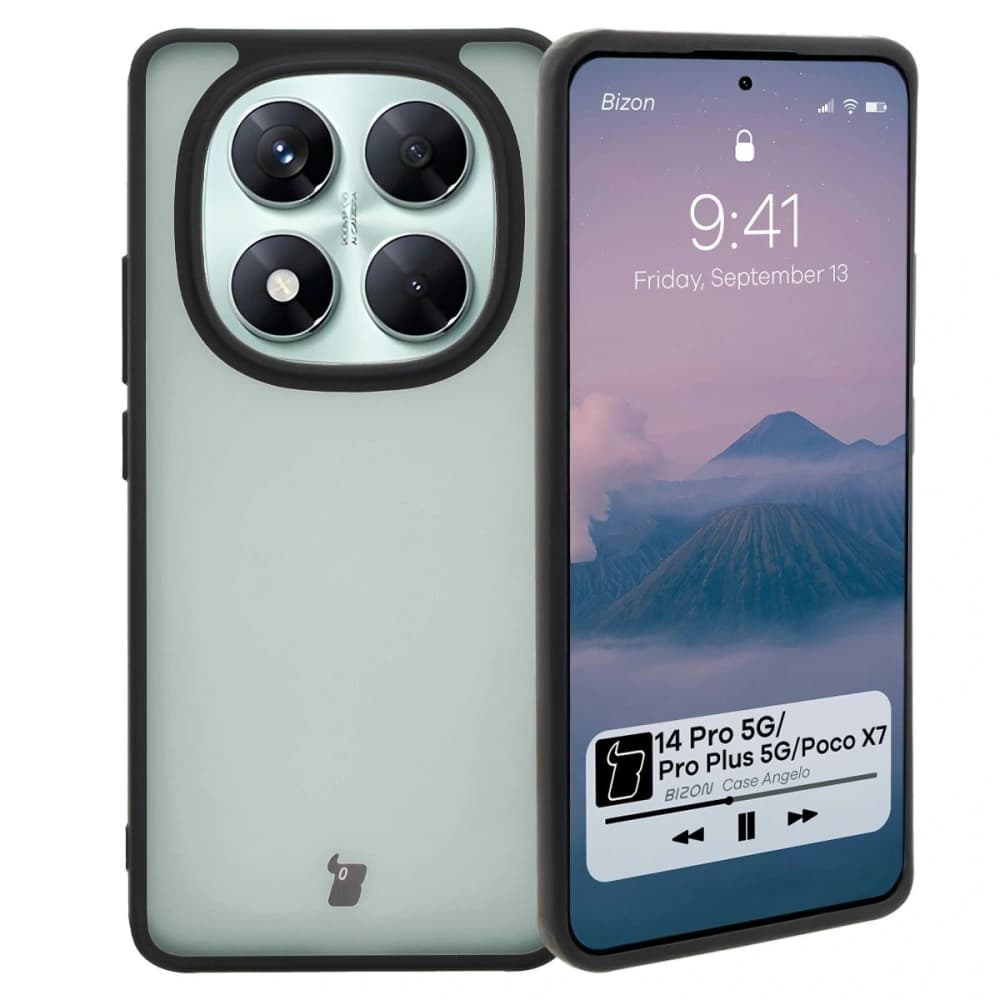 Bizon Case Angelo Xiaomi Redmi Note 14 Pro 5G / 14 Pro+ 5G / Poco X7 smoky with a black frame
