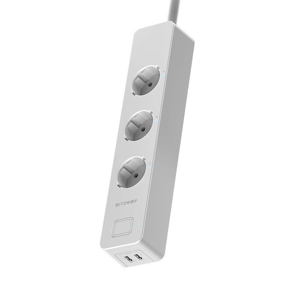 Inteligentna listwa zasilająca Blitzwolf BW-SHP9, 3 gniazda + 2x USB, 15A, 3300W
