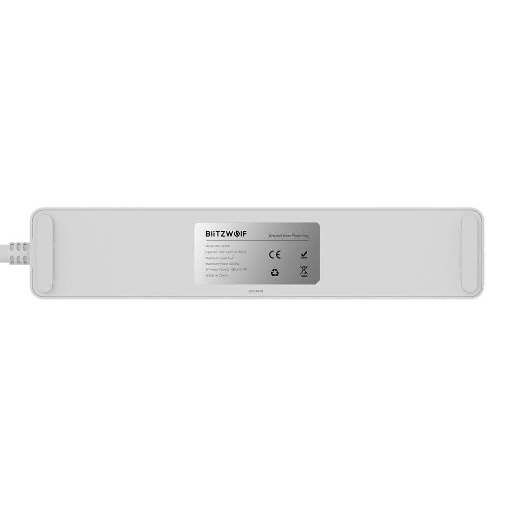 Inteligentna listwa zasilająca Blitzwolf BW-SHP9, 3 gniazda + 2x USB, 15A, 3300W - 4