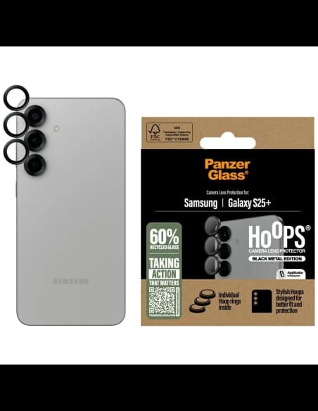 Tvrzené sklo na objektiv PanzerGlass Hoops Lens Protector pro Samsung Galaxy S25+ Plus černé