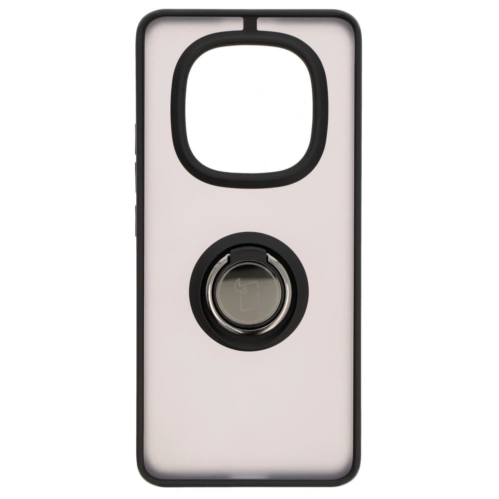 Etui s úchytem na prst Bizon Case Hybrid Ring pro Xiaomi Redmi Note 14 Pro 5G / Poco X7 kouřové s černým rámečkem - 2