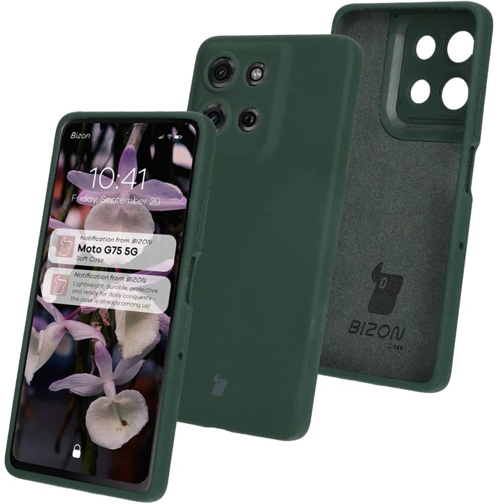 Bizon Soft Case Motorola Moto G75 5G dark green