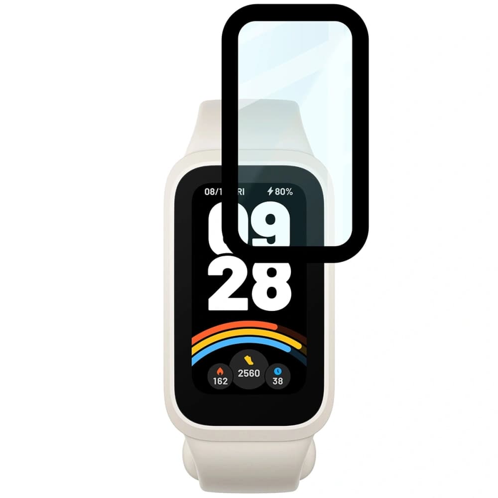 Bizon Glass Watch Edge Hybrid Xiaomi Okos Karkötő 9 Aktív / Redmi Okos Karkötő 3 fekete - 5