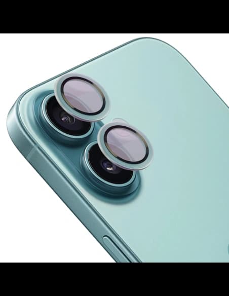 Bizon Glass Snap Lens Apple iPhone 16 / 16 Plus cadru turcoaz
