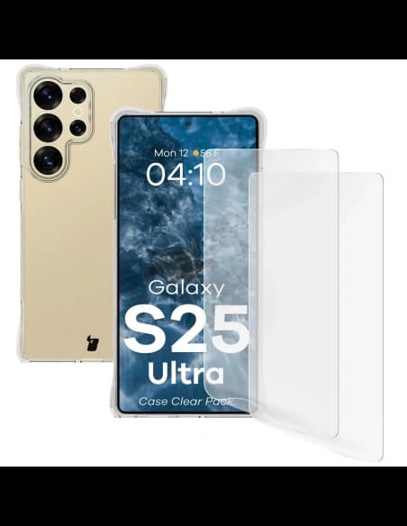 Bizon Case Clear Pack case + 2x screen film Samsung Galaxy S25 Ultra clear