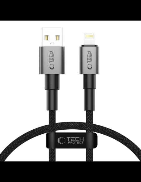 Tech-Protect Ultraboost DNA USB-A / Lightning kábel 12W 2.4A 25cm Vas Szürke