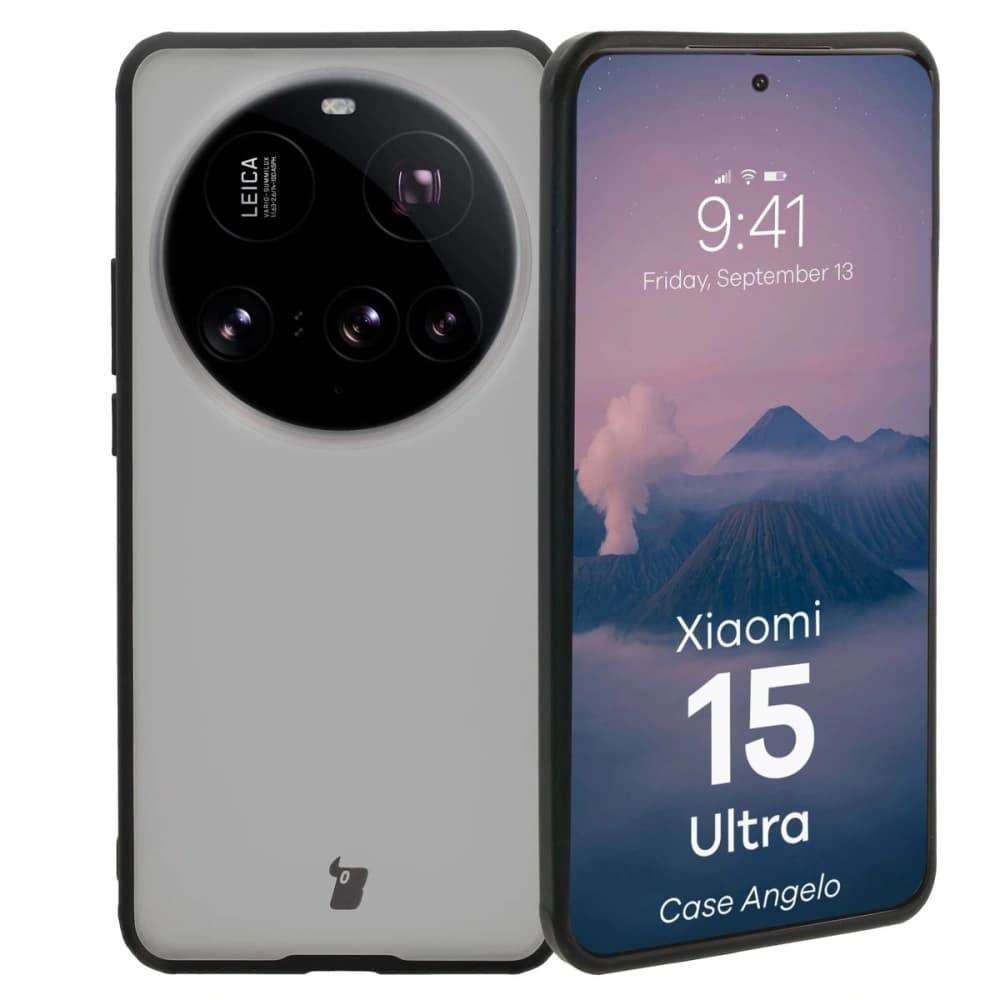 Bizon Case Angelo Xiaomi 15 Ultra smoky with a black frame
