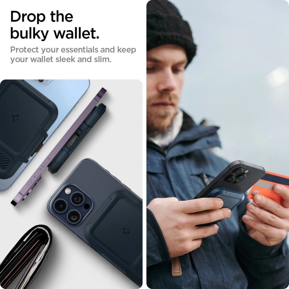 Spigen Lock Fit MagSafe Universal Magnetic Card Holder Metal Slate - 18