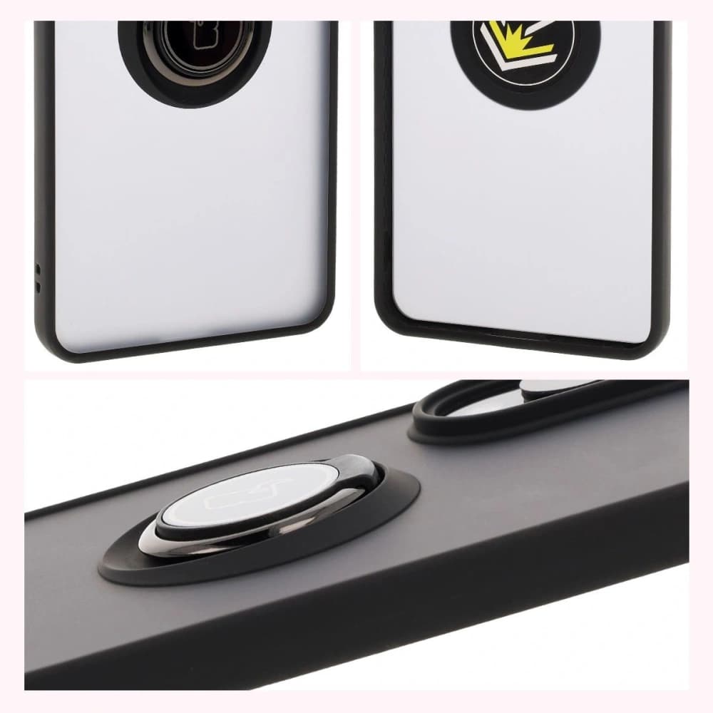 Bizon Case Hybrid Ring Samsung Galaxy S25 Edge rauchig mit einem schwarzen Rahmen - 4