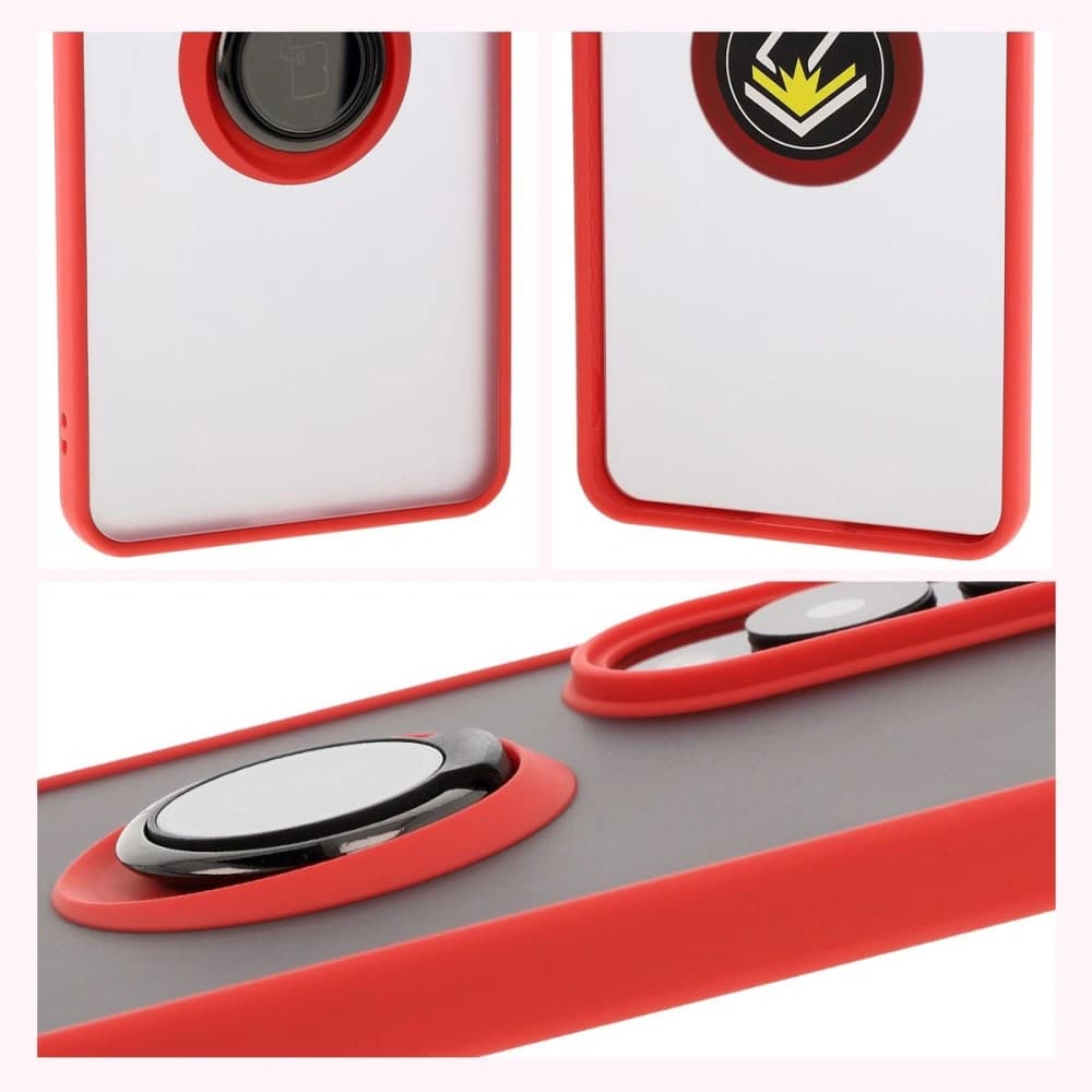 Bizon Case Hybrid Ring Samsung Galaxy S25 Edge smoky with a red frame - 4