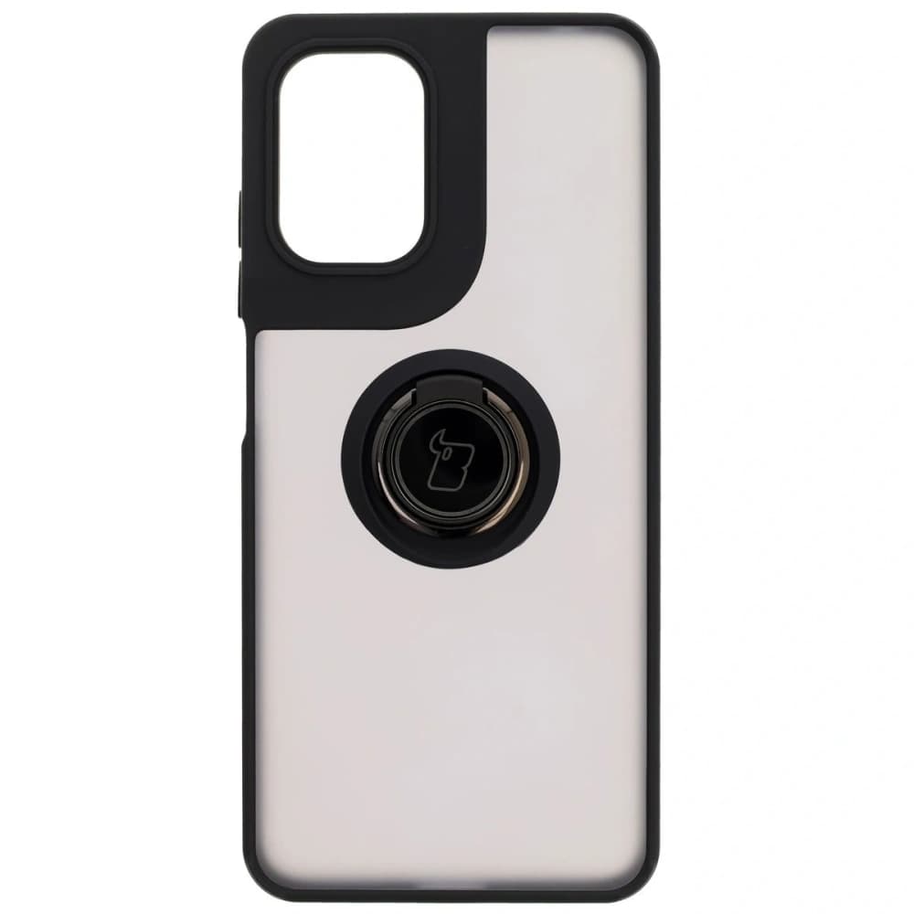 Bizon Case Hybrid Ring Motorola Moto G05 / E15 fumuriu cu un cadru negru - 2