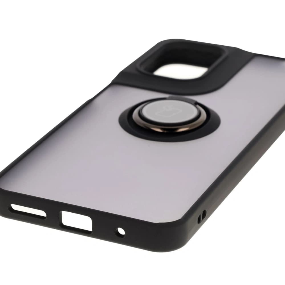 Bizon Case Hybrid Ring Motorola Moto G05 / E15 fumuriu cu un cadru negru - 5