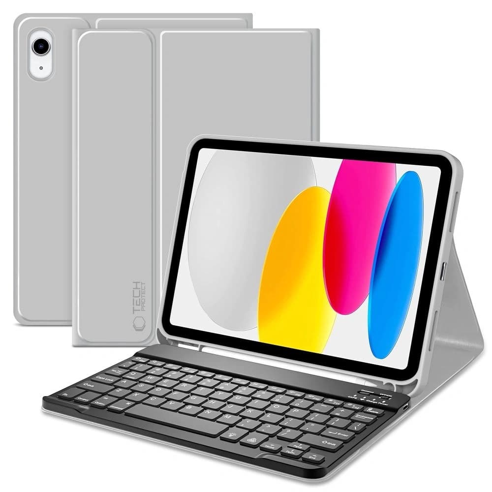Etui z klawiaturou Tech-Protect SmartCase Pen + Keyboard Apple iPad Air 10.9 2022 (5. generace) / iPad Air 11 2025 (7. generace) Šedá