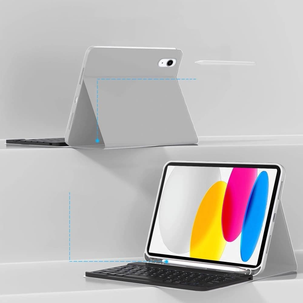 Etui z klawiaturou Tech-Protect SmartCase Pen + Keyboard Apple iPad Air 10.9 2022 (5. generace) / iPad Air 11 2025 (7. generace) Šedá - 4