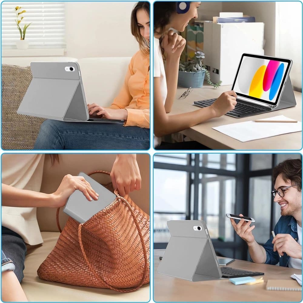 Etui z klawiaturou Tech-Protect SmartCase Pen + Keyboard Apple iPad Air 10.9 2022 (5. generace) / iPad Air 11 2025 (7. generace) Šedá - 9